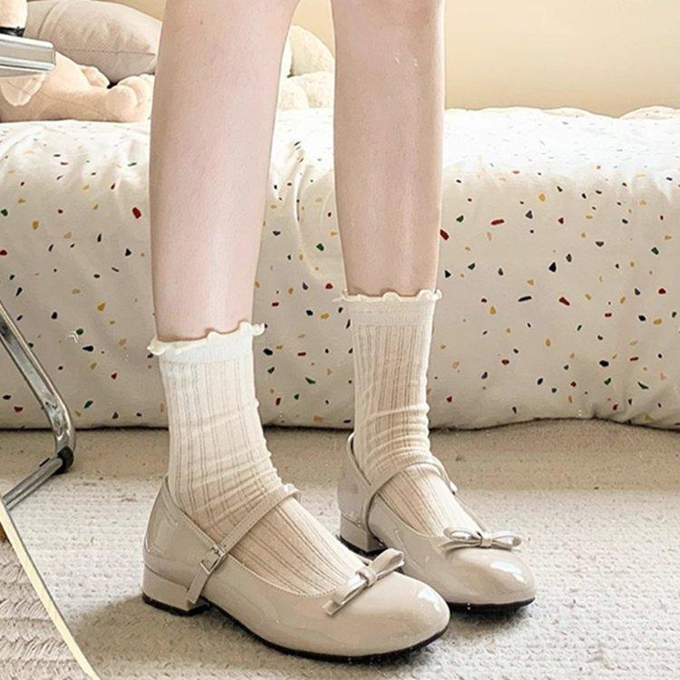 

[Youshilai] Парижский блок~ Туфли Мэри Джейн на низком каблуке Женские Весенне-осенние Сладкий бант Маленькие красные туфли 40