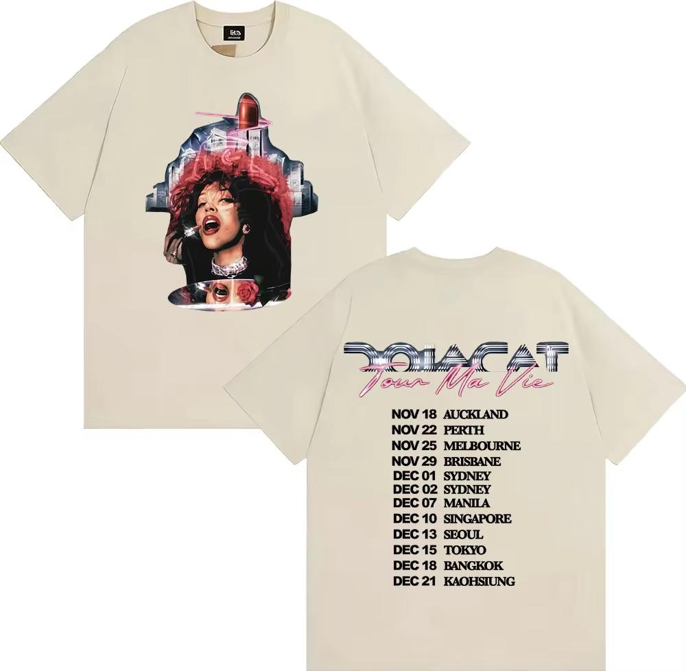 

Singer Doja Cat Ma Vie World Tour 2026 Merch Tshirt Unisex Women Harajuku Streetwear Retro T Shirt High Quality Fashion Casual Top 3XL