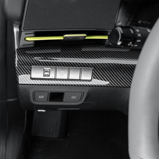 Carbon Fiber Tuning ABS Panel Cover Trims For Hyundai Kona 2024 2025 Accessories