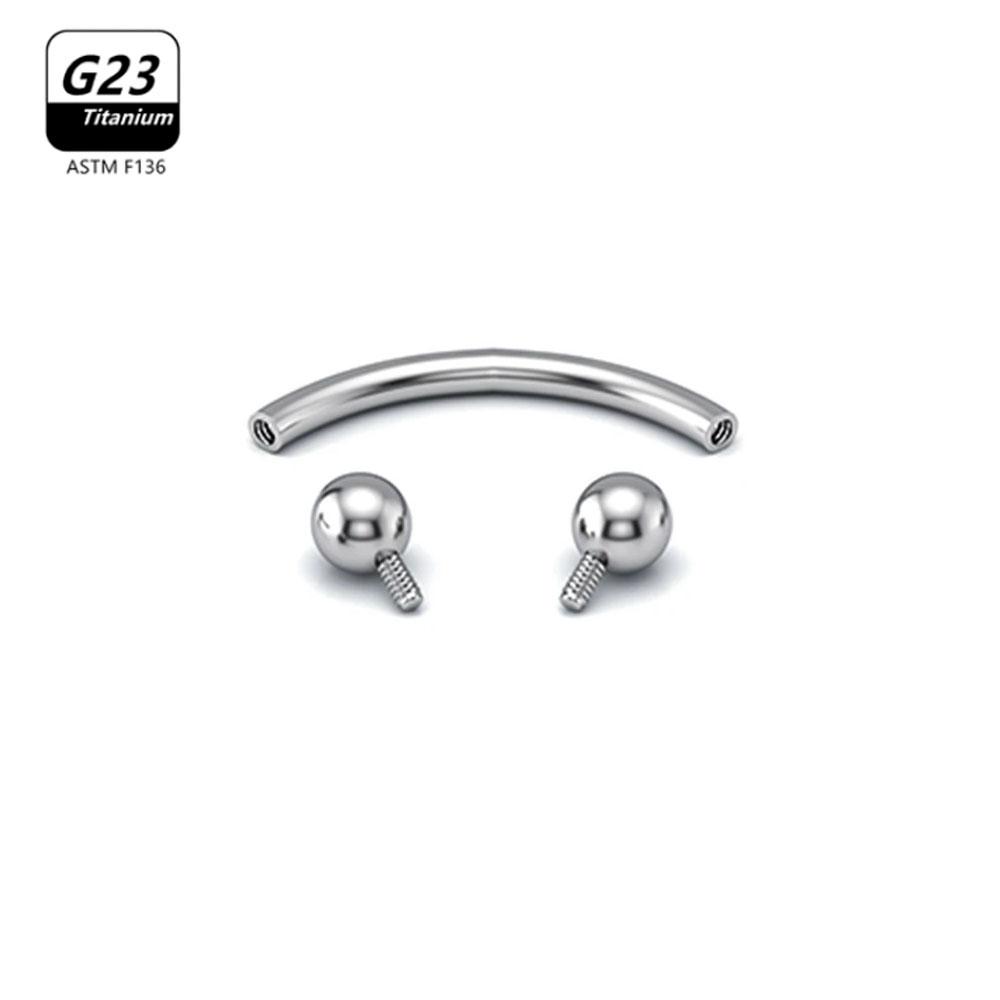 1/5/50 szt. Tytan G23 ASTM-F136 Piercingi Brwi kolczyk cyrkonia Gwint wewnętrzny Brwi Ciało Cyrkonia Hurt