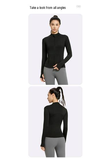 Women's Quick-Dry Sun Protection Yoga Jacket - Breathable, Slimming Fit with Pockets