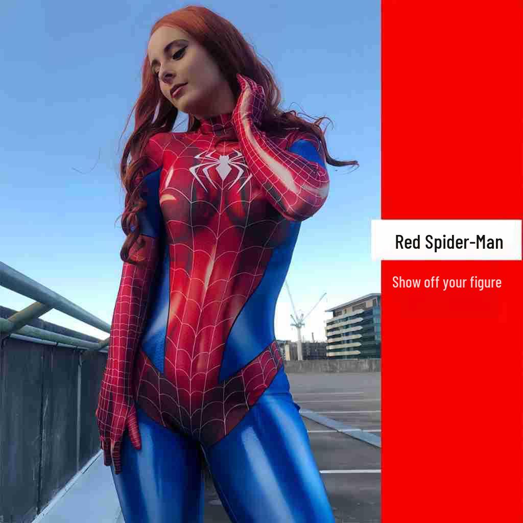 Costume da Cosplay di Daji di Halloween: Tuta nera da donna Spiderman, Costume di Asuka da Overwatch