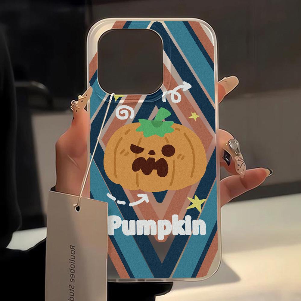

Frosted Halloween Pumpkin Ghost Phone Case for iPhone 17 Pro Max Apple 12 Pro