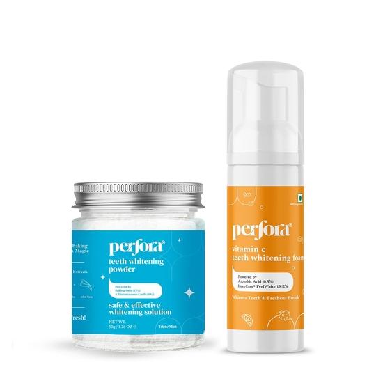 

Perfora Отбеливающий Комбо | Отбеливающий Порошок для Зубов 50г | Формула для Ухода за Полостью Рта без Чувствительности Для Удаления Пятен с Зубов | Упаковка из 2 штук