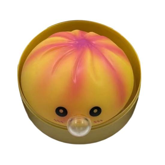 Bubble Blowing Dumpling Toy Squeeze Box Soft with Steamer Steamed Bun Sensory