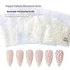 1440-Piece No-Fall-Off Flatback Aurora Rhinestones for Nail Art - Silver Base, Nude AB Color, Round Glass Glitter Deco