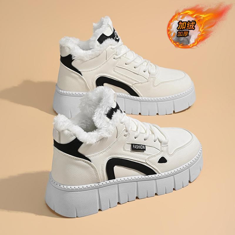 22 Hiver Velours Hautes Nouvelles Ins Étudiant Plateforme Sports Chaussures de Skate Casual Chaussures en Coton