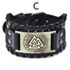 Viking Genuine Leather Bracelet Punk Leather Bracelet Nordic Leather Wristband