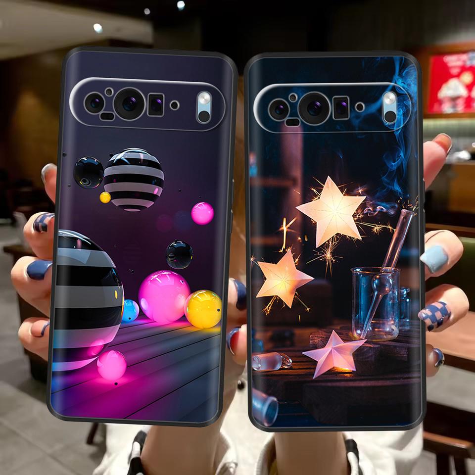 Phone Case For Google Pixel 10 Pro XL Soft Silicone TPU Painted Back Cover for Google Pixel10 Pro XL Black Shockproof Protector