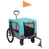 2 In 1 Dog Bicycle Trailer and Stroller Blue and Gray