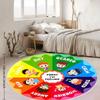 Emotion Wheel Kids Round Rug Flannel Educational Feelings Chart For Toddler Room Calm Angry Happy Sad Scared Tired Worried Shy