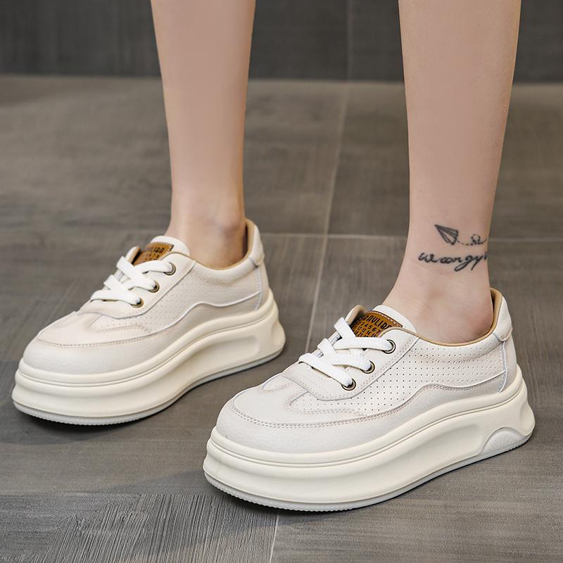 2025 New Style Women's Vulcanize Shoes with Increased Height and Thick Bottom for Casual Sports with  Single Shoes