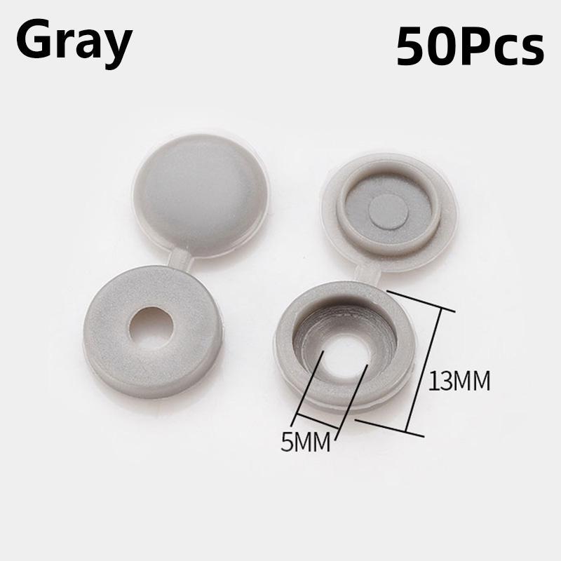 

Hinge Plastic Screw Cover Can Be Foldable Positioning Screw Cover Bolt Fixed Screw Screw Cover Hardware 50-pcs сірий колір