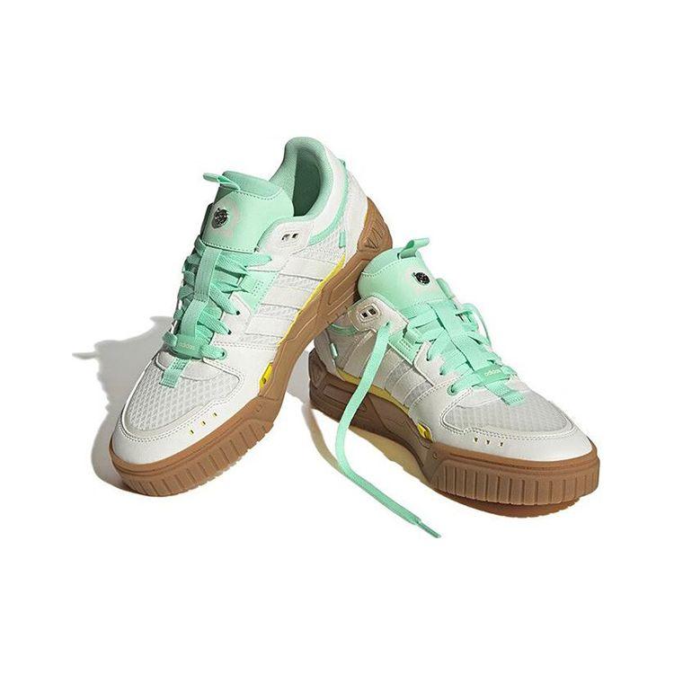 Adidas Neo D-Pad Synthetic Leather Non-Slip Wear-Resistant Lightweight Low-Top Skate Shoes Unisex Sneakers White Green IF2986