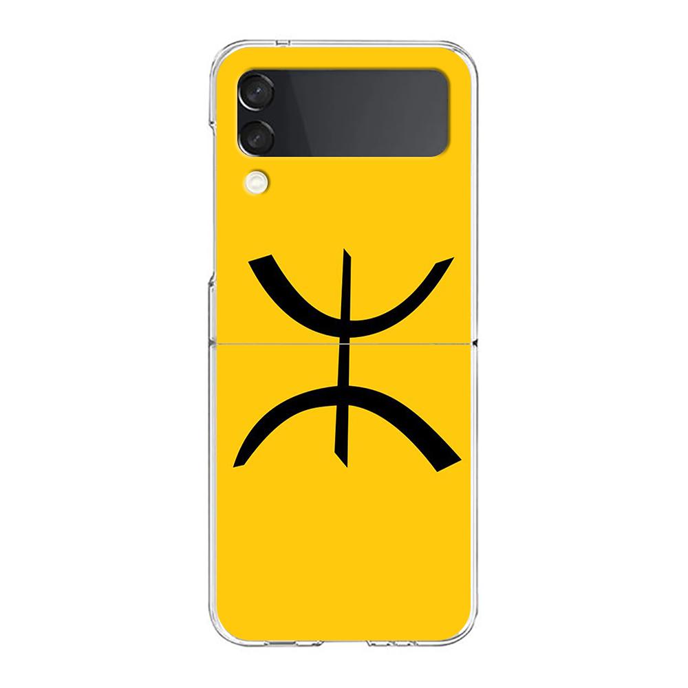 Amazigh Berber Flag Phone Case For Samsung Galaxy Z Flip 3 4 5 Hard Folding Clear PC Bumper For Samsung Z Flip3 Back Cover