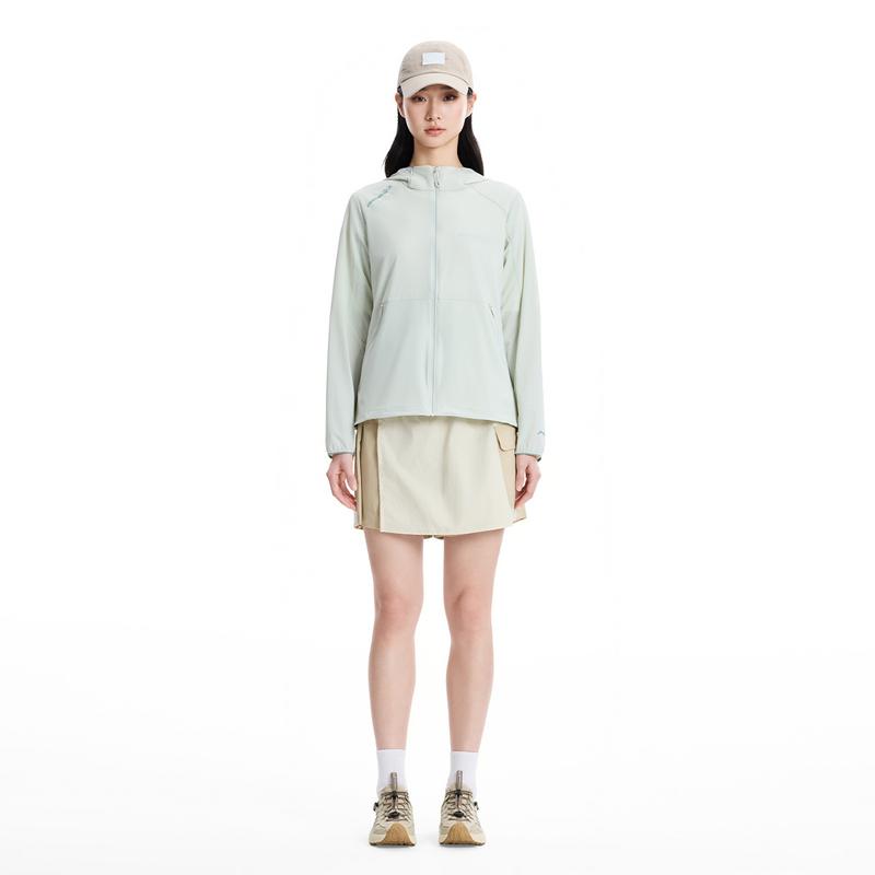 Li Ning Outdoor CF Water Sports Lightweight Breathable Ice Feel Comfortable UPF 50+ Sun Protection Clothing Women Clothing White Green AFDW214-1