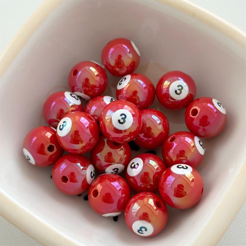 1Pc 16Mm Round Acrylic Big Hole Billiards Ball Loose Spacer Beads For Jewelry Making Diy Handmade Bracelet Findings