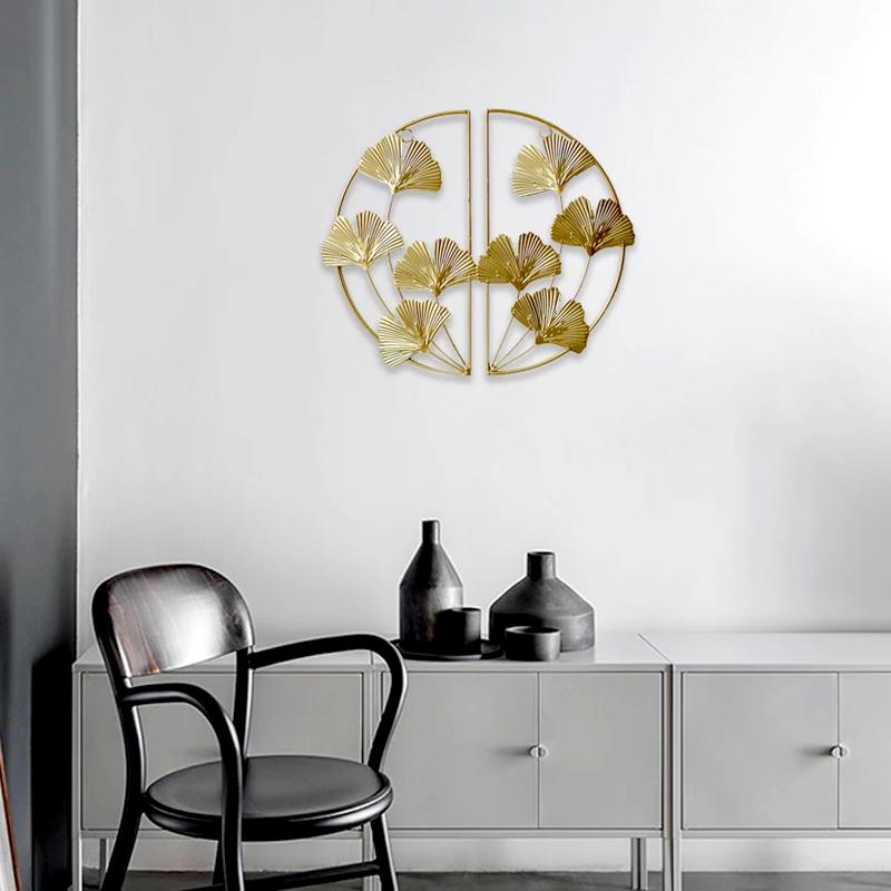 1pc Monstera Leaf Gold Metal Leaf Luxury Iron Ginkgo Leaves Irregular Wall Hanging Ornaments Home Decoration Palm Maple Pendant