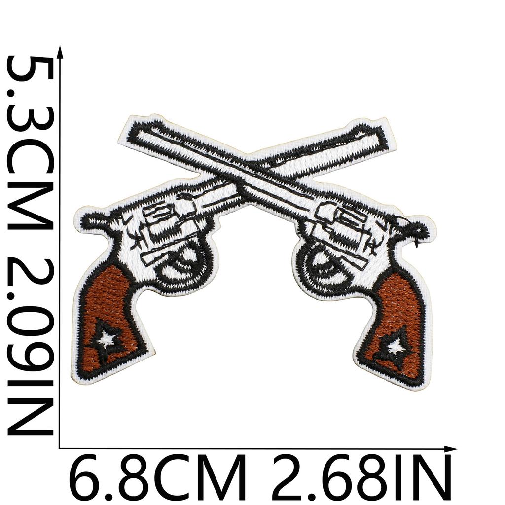 52 Pezzi Stoffa Ricamata Mista Tema Western Denim Adesivo Stile Punk Teschio Patch Adesivo Decorazione Vestiti Cactus