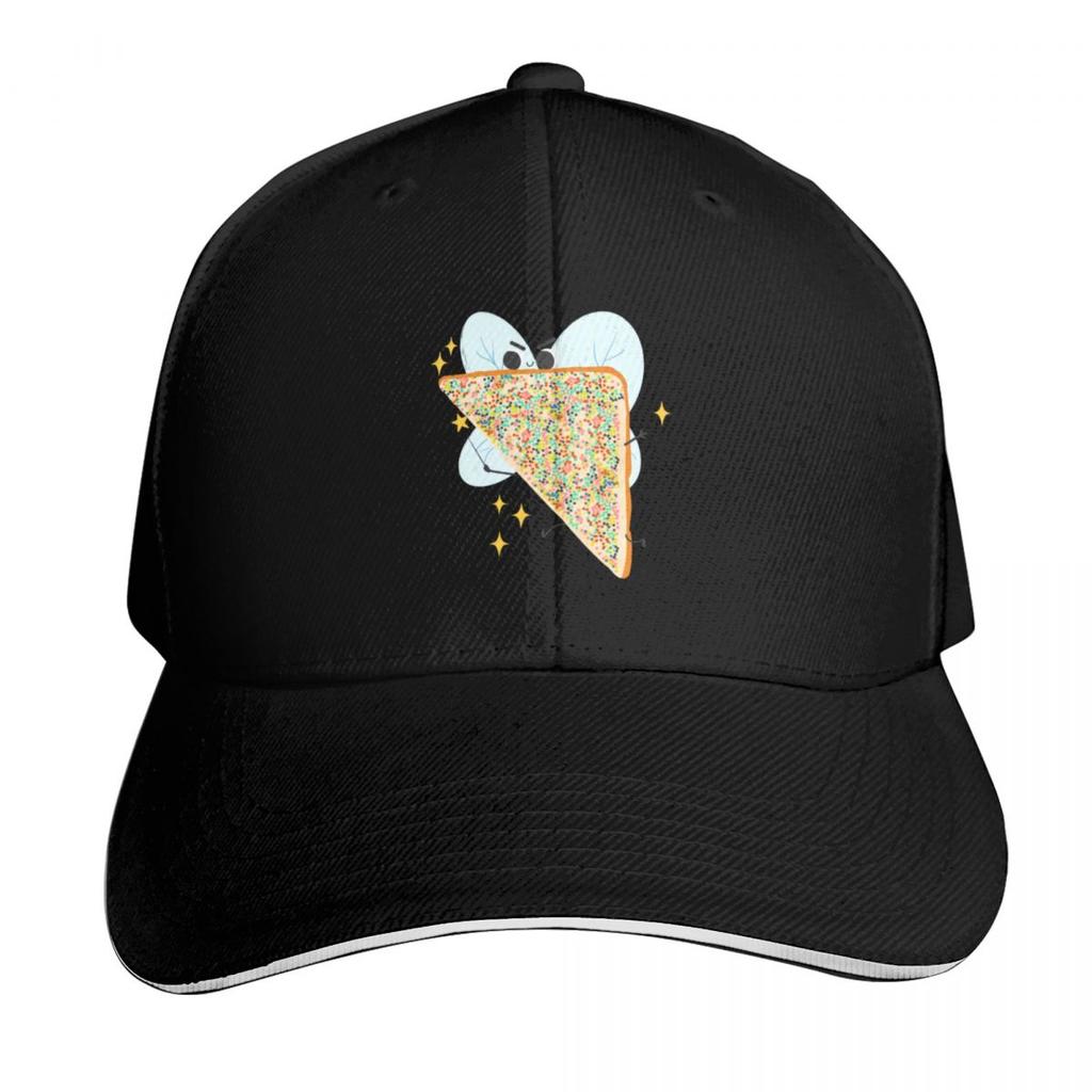 Fairy Bread Slice Cartoon Art Illustration for Fairy Bread Day Baseball Cap Black Sun Hats For Women Unisexs