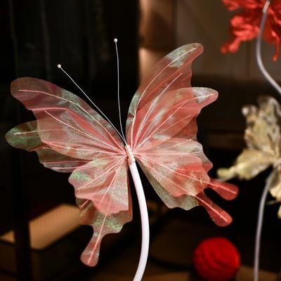 NEW 3D Simulated Flowers 47cm Large-scale Veil Butterfly Colorful Window Display Photography Props Road