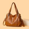 Large Capacity Black Brown Shoulder Bags For Women Large Shopper Bag Solid Color Soft Leather Crossbody Handbag Lady Travel Tote Bag