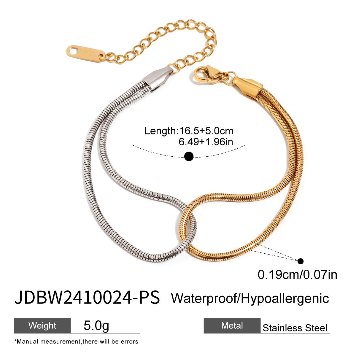 Браслет JYL TS Двухцветный Дизайн Стиль INS Улучшает Стиль и Приносит Удачу JDBW2410024-PS золотисто-желтый