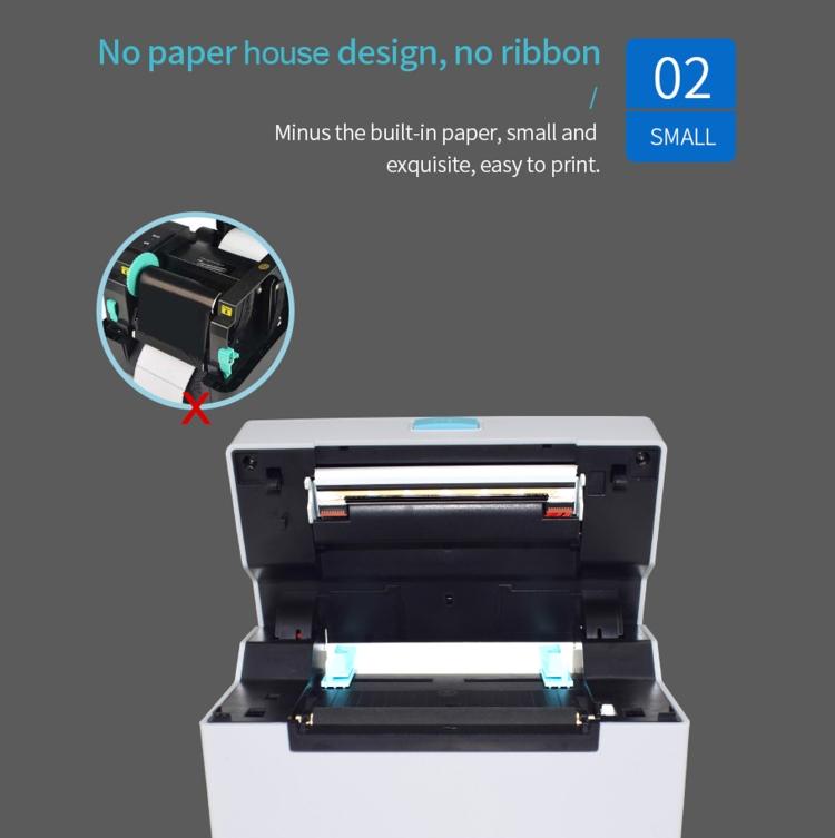 POS-9220 100x150mm Thermal Express Bill Self-adhesive Label Printer, USB + Bluetooth with Holder Version, EU Plug