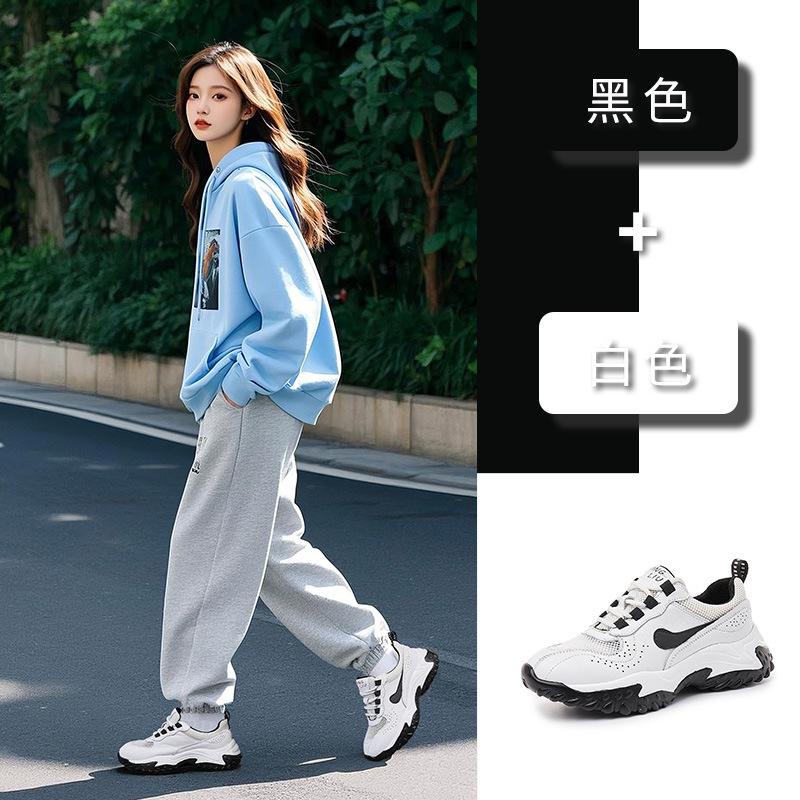 

Leather sneakers women s 2025 spring new women s shoes casual women s shoes versatile dad shoes running shoes women s 40