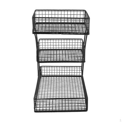 3 Level Fruit Storage Basket, Iron Wire Holder for Kitchen Counter Produce