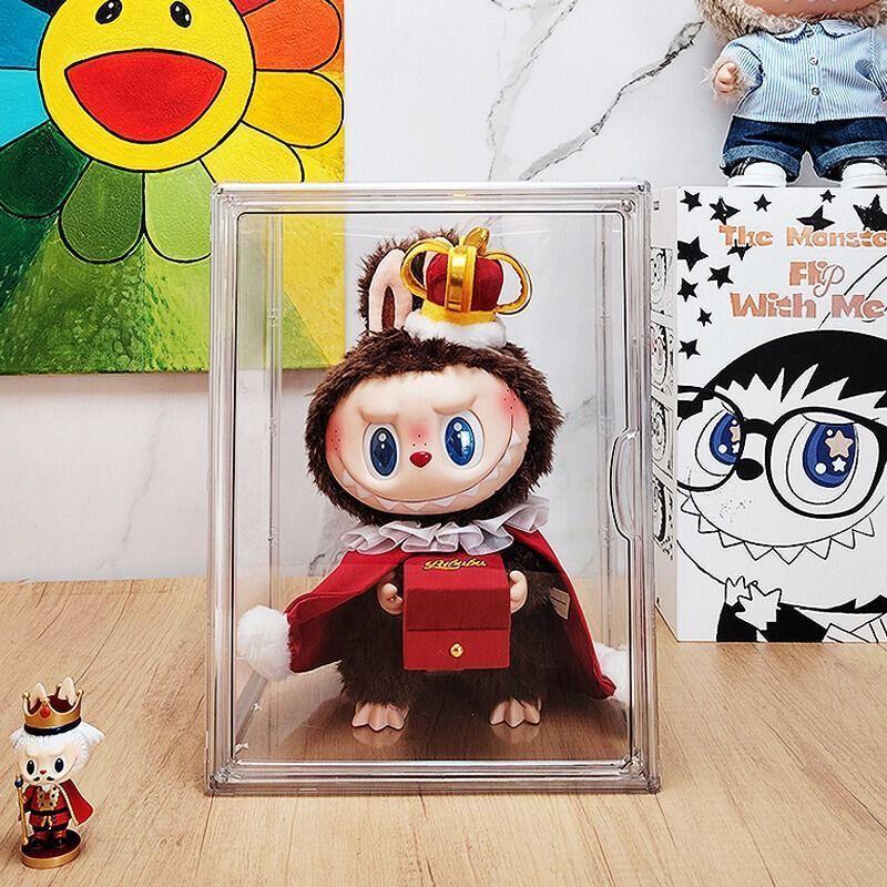 Transparent Vinyl Labubu Doll Display Storage Box for Pop Mart Figurines