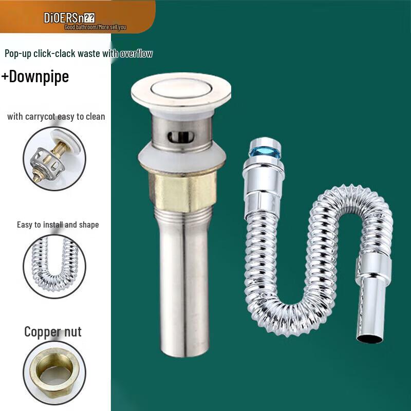 Deer Stainless Steel Washbasin Drainer & Pipe Set