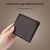 Men's Short Leather Wallet Plus Circumference Large Capacity with Zipper Men's Wallet First Layer Cowhide Soft Leather Clip