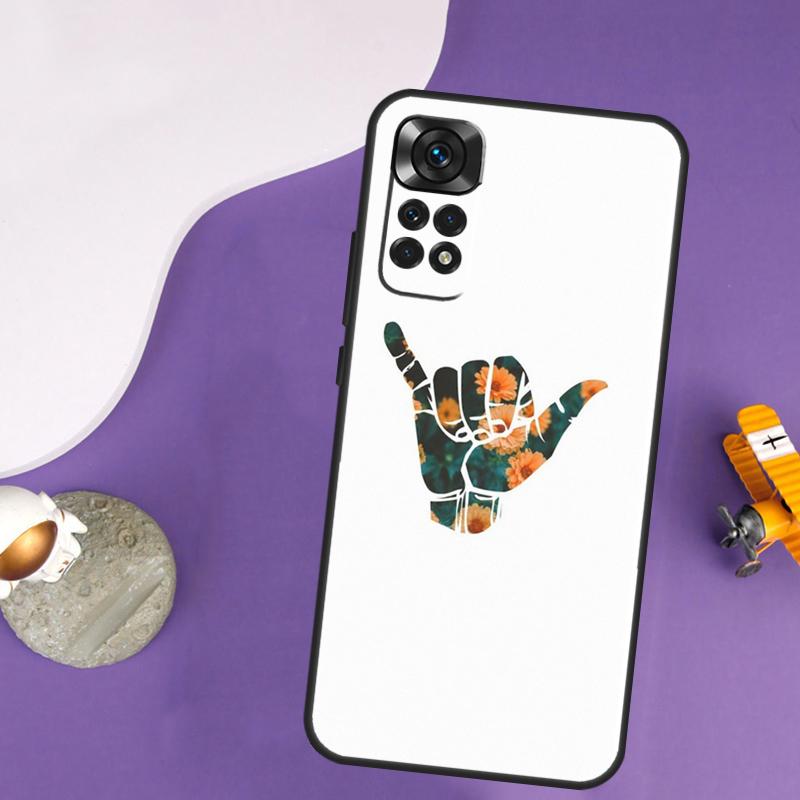 Surfer Surf Hang Loose Shaka Case For Xiaomi Redmi Note 14 13 Pro 12 9 10 11 Pro 10S 11S 12S Redmi 14C 13C 10C 12C Cover