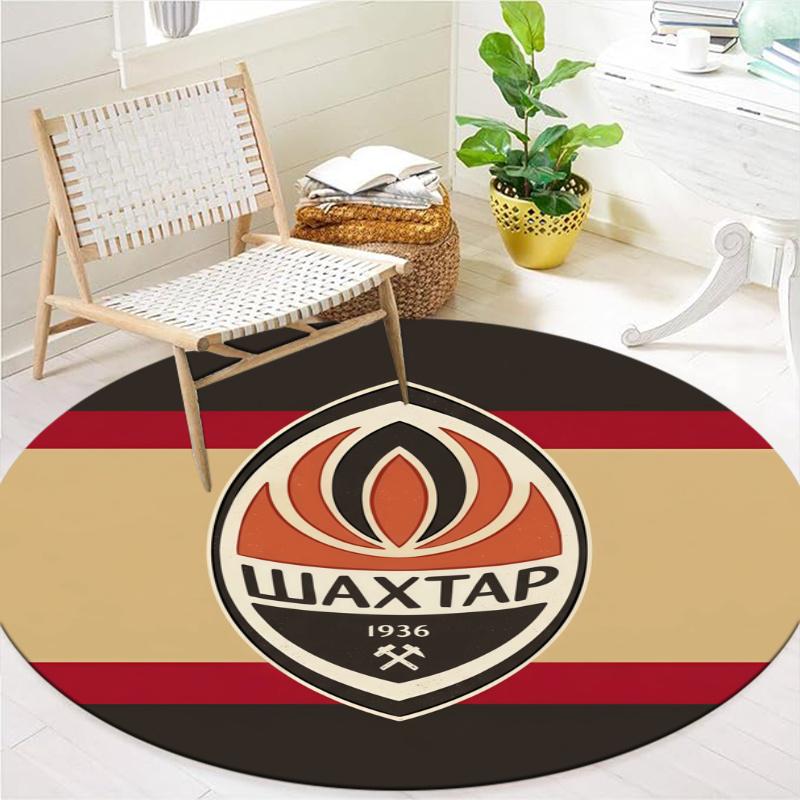 Shakhtar Donetsk Round Area Rug,Carpet Rug for Living Room Bedroom Sofa Playroom Decor,Non-slip Floor Mat