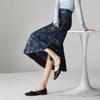 National Style Printed High Waisted A-line Midi Skirt 2026 Spring Fashion Versatile Mid Length Skirt