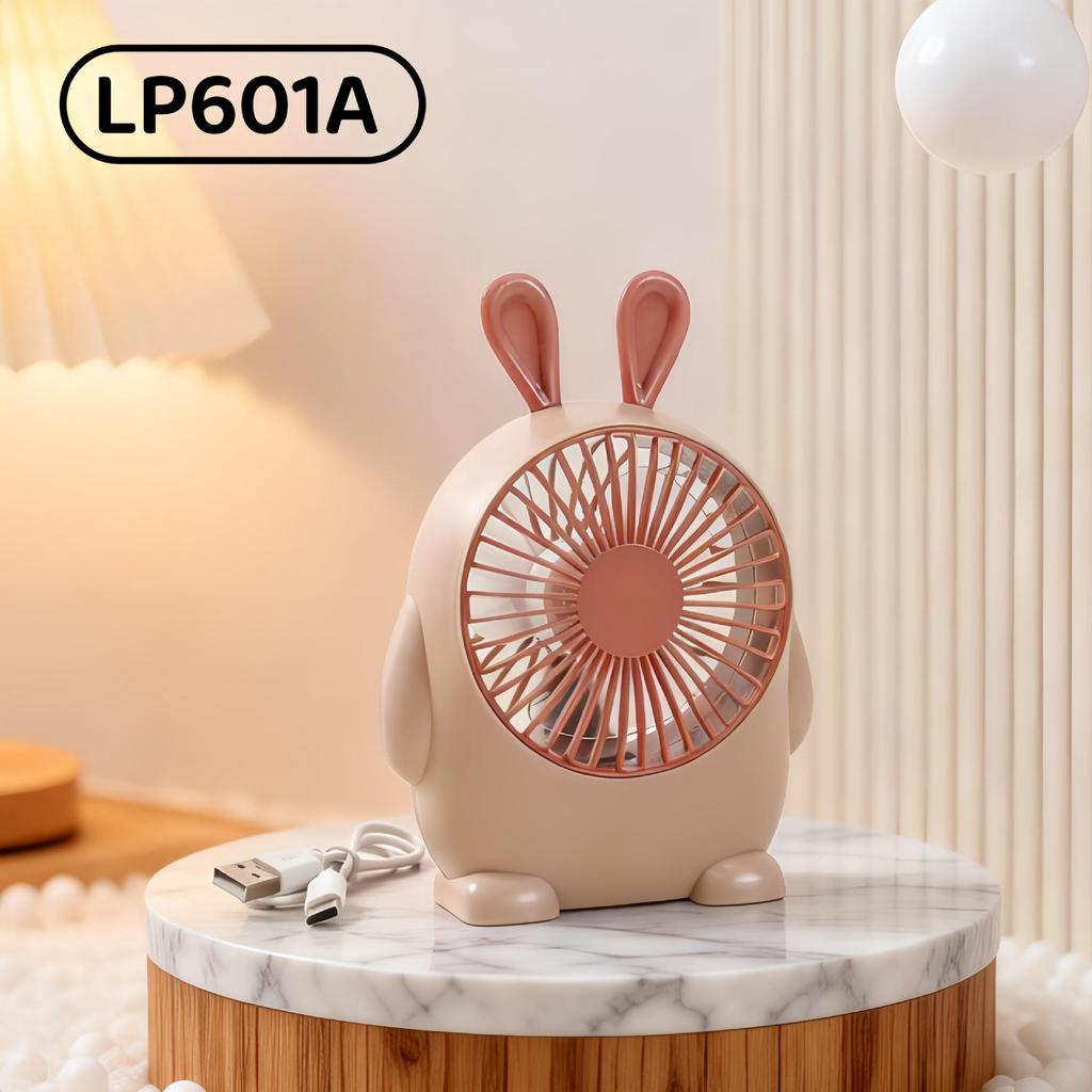 USB Şarj Edilebilir Yavru Köpek Temalı Fan, 3 Kademeli Ayarlanabilir, Masaüstü ve Yatak Başucu Kullanımı İçin İdeal