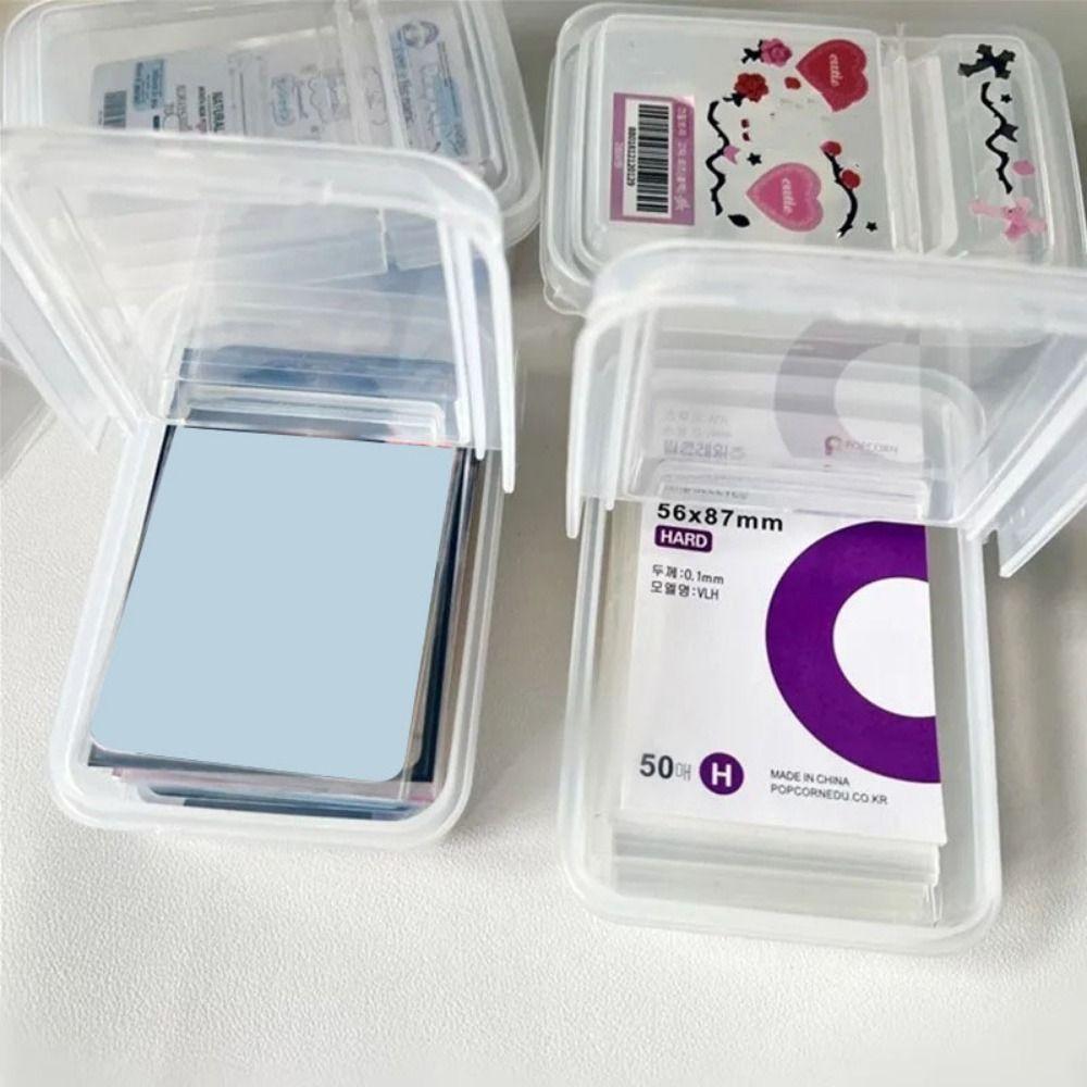 Small Card Film Storage Box Transparent Photocard Collection Case Flip Lip Card Holder Box  DIY