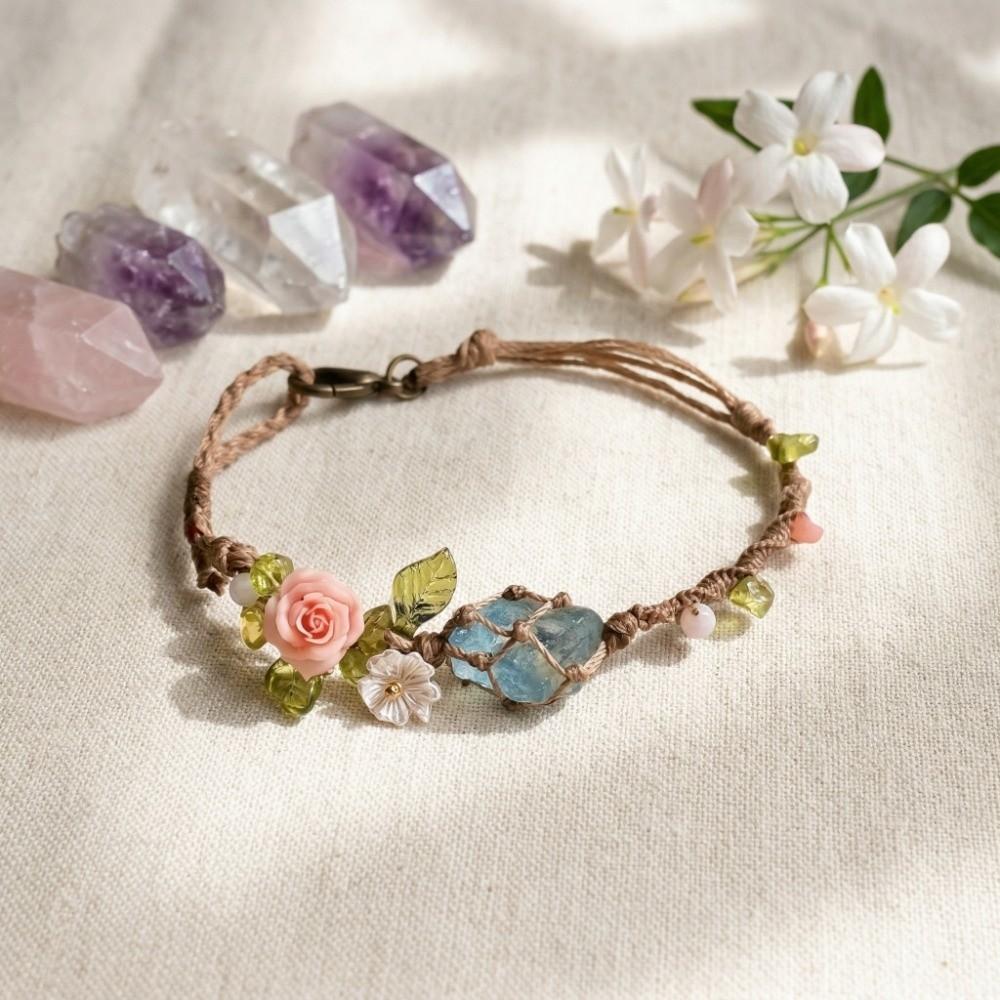 Fashion Jewelry Boho Style Woven Bracelet Colorful Retro Flower Bracelet Wristbands Hand Chain Women