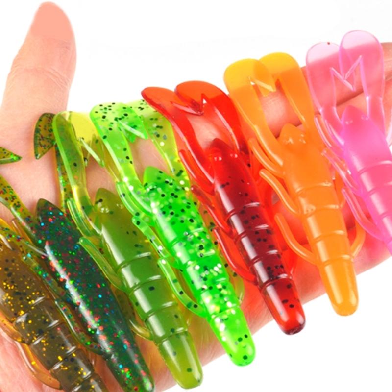 10pcs Artificial Swimbait 8cm Fishing Baits Lure 6g Shrimp Soft Baits Fishing Accessories Crawfish Lure for Trout