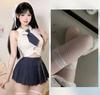 Sexy Underwear Sexy Female Student Wear College Style Pleated Skirt Temptation Waist Ultra Short Uniform Set