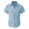 Men's striped outdoor beach short-sleeved casual shirt half-sleeved men's shirt
