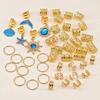 45Pcs Dreadlock Hair Accessories, Ocean Resort Theme Hair Buckles, Open Design Easy to Wear Braided Hair Rings, Alloy Lightweight Hair Jewelry