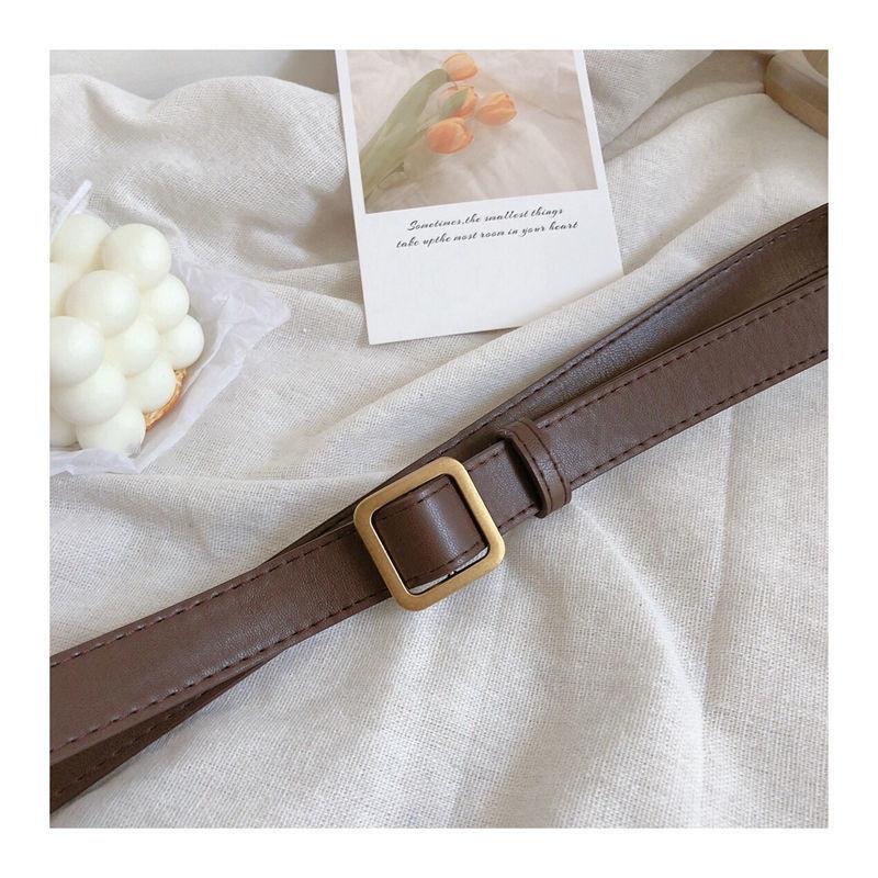 Ontrend Soft Womens Pu Square Buckle Belt Suitable For School And Casual Styles Everyday
