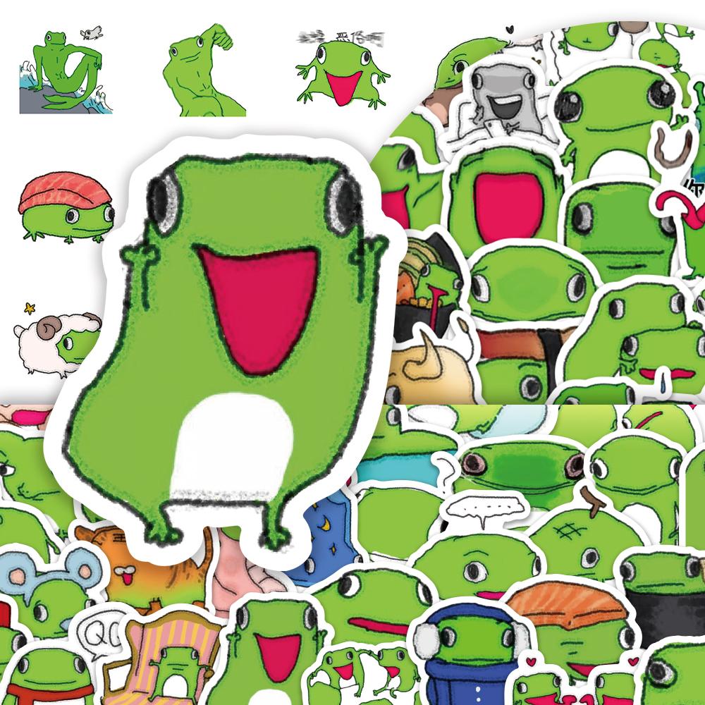 80Pcs Funny Frogs Graffiti Stickers Cute Animal Cartoon Decal Diy Notebook Phone Guitar Scraphbook Waterproof Sticker Kid Toys