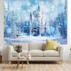 The ice and snow princess castle background banner is suitable for weddings birthdays Christmas and New Year celebrations.