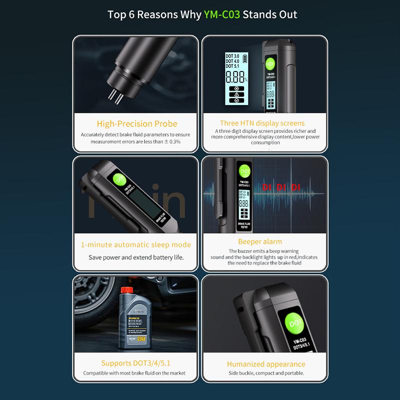 

Digital Brake Fluid Tester Dot3 Dot4 Dot5.1 Auto Car Oil Tester Water Content Detector High Accuracy Brake Oil Tester 1PC