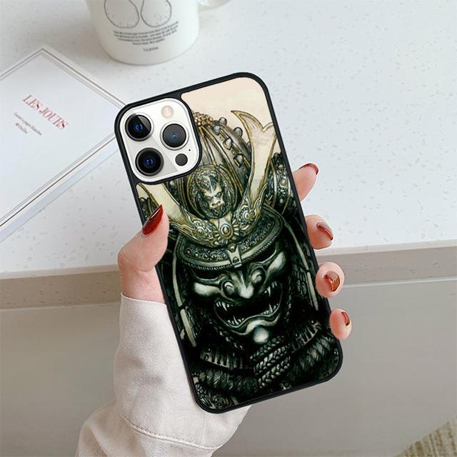 Samurai Mask Helmet Phone Case For iPhone 17 Air 13 12 14 15 16  Cover For Apple 14 15 16 Pro Max Plus Coque