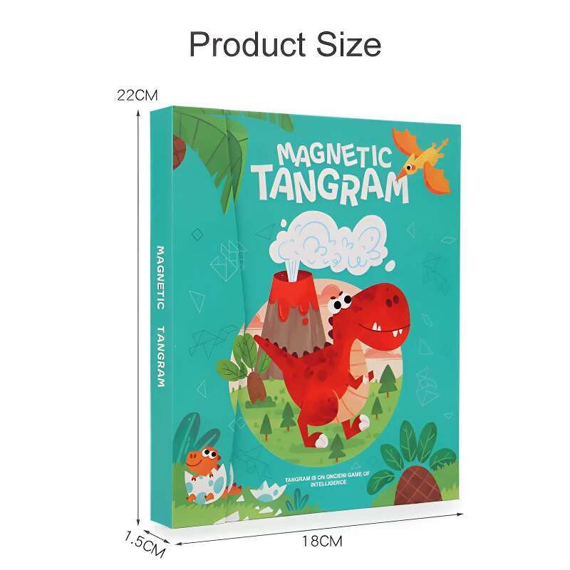 Magnetic Tangram Puzzle Intelligence 3D Geometric Shape Jigsaw Puzzle Board Game Montessori Educational Toys for Children Gift