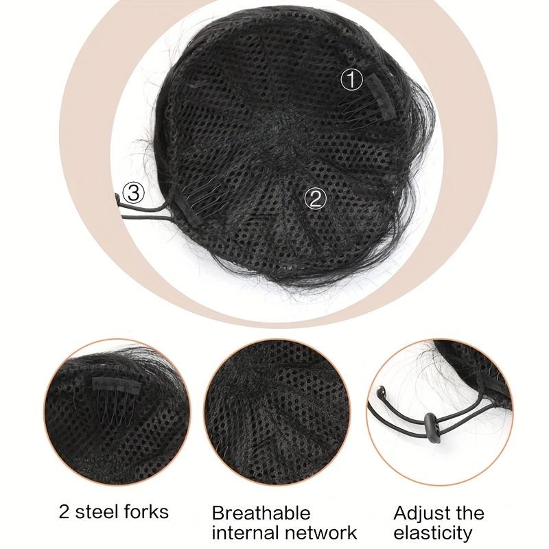 Synthetischer Chignon-Haarknoten für Frauen, Donut, Clip-In-Haarteil-Extensions, Braun/Rot, synthetische Hochtemperaturfaser